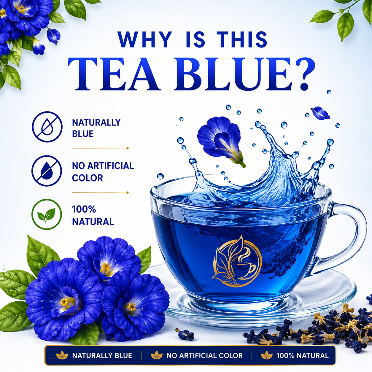 Butterfly Pea Flower Tea Bags - ingredient close-up - Nirmal Agro natural herbal tea
