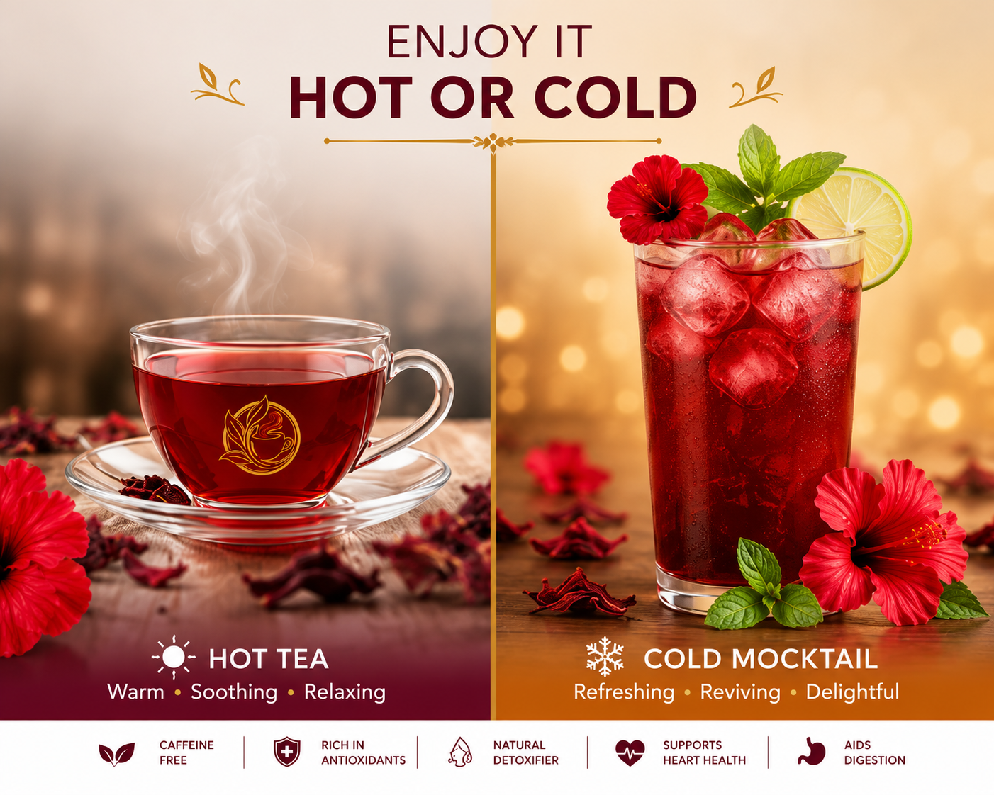 Hibiscus Flower Tea Bags - ingredient close-up - Nirmal Agro natural herbal tea