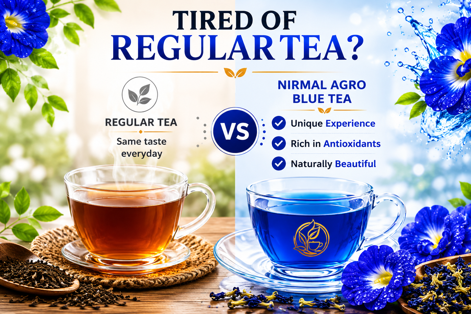 Butterfly Pea Flower Tea - nutrition and product information - Nirmal Agro natural herbal tea