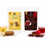 Chamomile Flower Tea and Hibiscus Flower Tea combo pack 150g - natural caffeine-free herbal tea