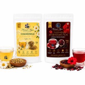 Chamomile Flower Tea and Hibiscus Flower Tea combo pack 150g - natural caffeine-free herbal tea