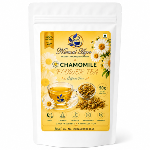 Chamomile Tea 50g loose leaf - natural caffeine-free herbal tea for relaxation