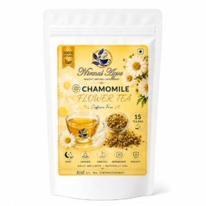 Chamomile Tea Bags 15 count - caffeine-free herbal tea for calm and sleep by Nirmal Agro